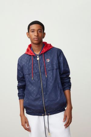 FILA Copper Hood Jackets Navy / Red,Mens Clothing | CA.WOSFNG037